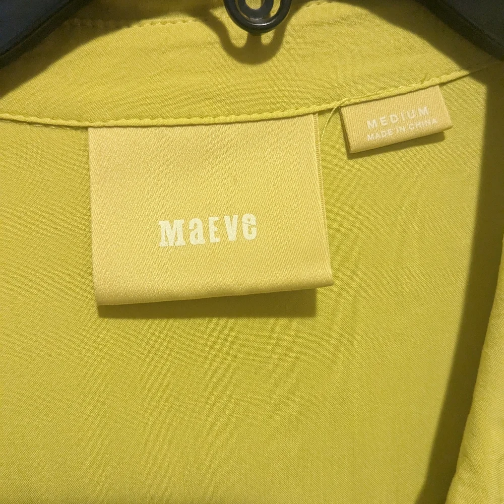 Maeve yellow M long sleeve tunic button up oversized - Picture 4 of 10